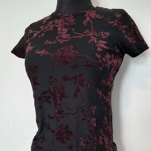 Sheer Whimsigoth Grunge Black & Burgundy Banana Republic Top Size S